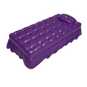 Miniature Vintage Purple Doll Bed Plastic Bedframe 3.5"